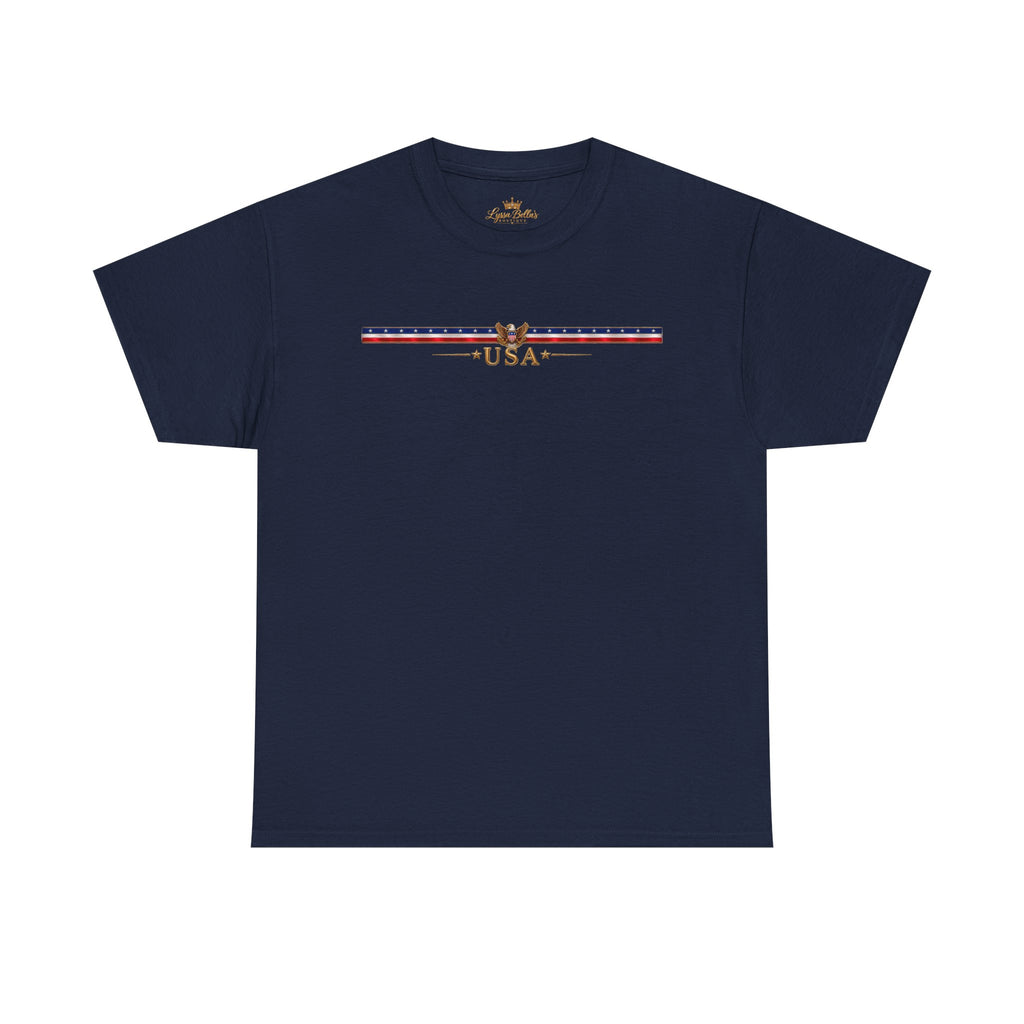 USA Retro Stripe Tee — Vintage Patriotic Graphic T-Shirt