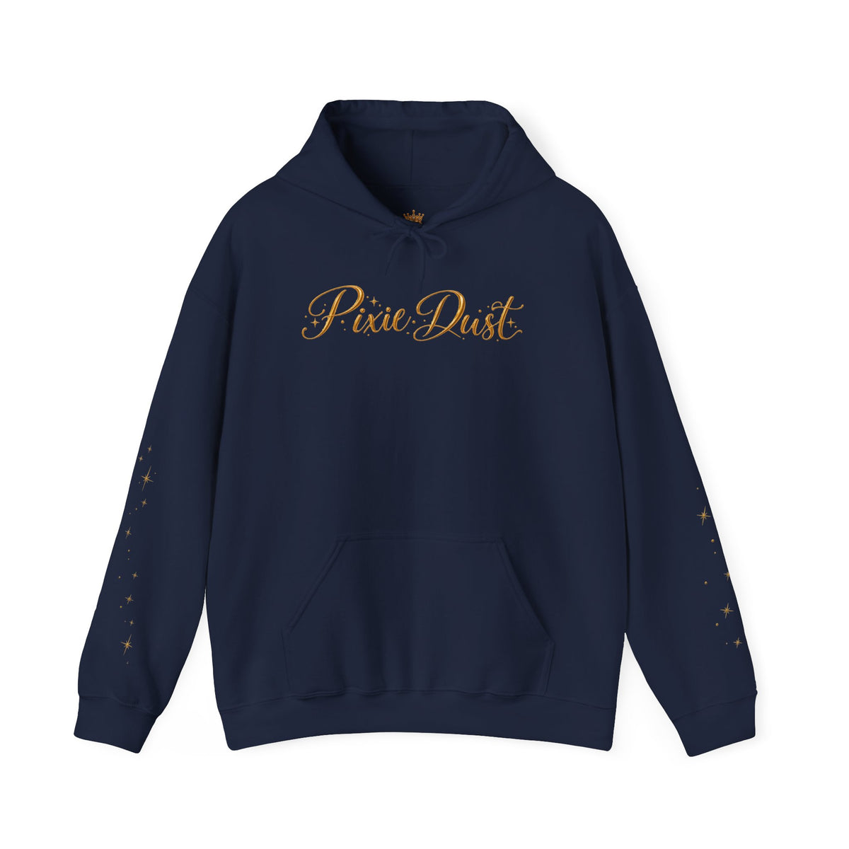 Pixie Dust Hoodie — Gold Sparkle Star Graphic Hooded Sweatshirt