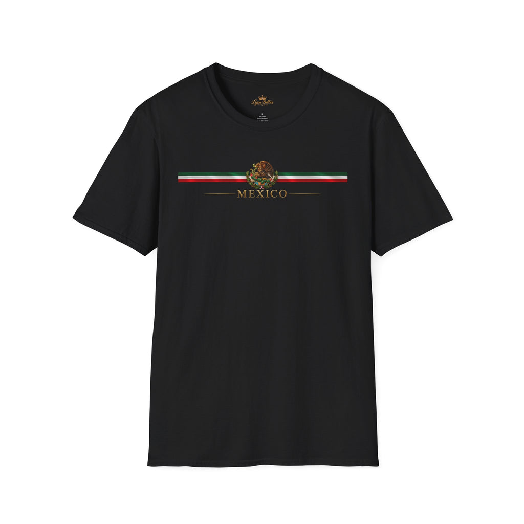 Mexico Flag Stripe T‑Shirt — Mexican Eagle Crest Tee