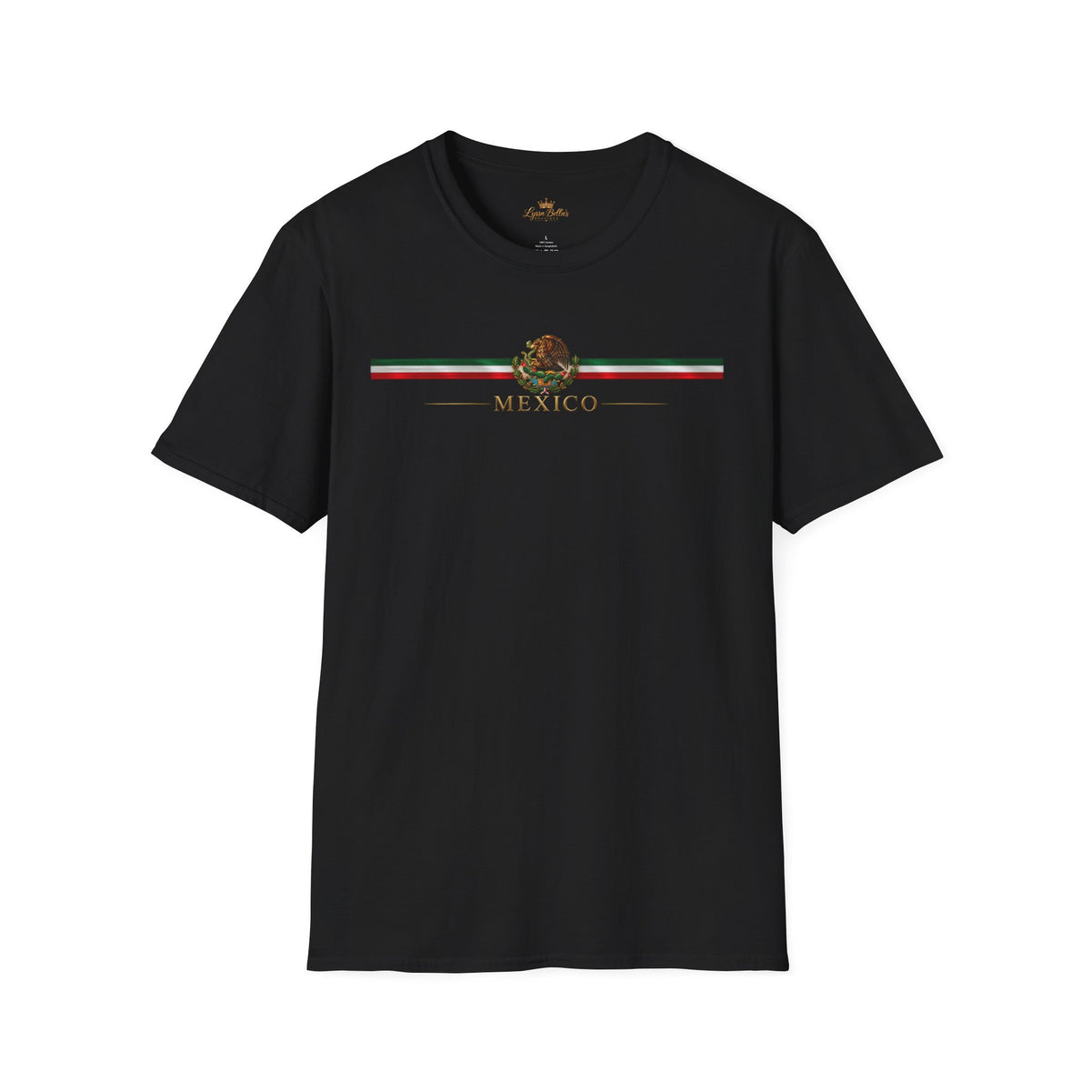 Mexico Flag Stripe T‑Shirt — Mexican Eagle Crest Tee