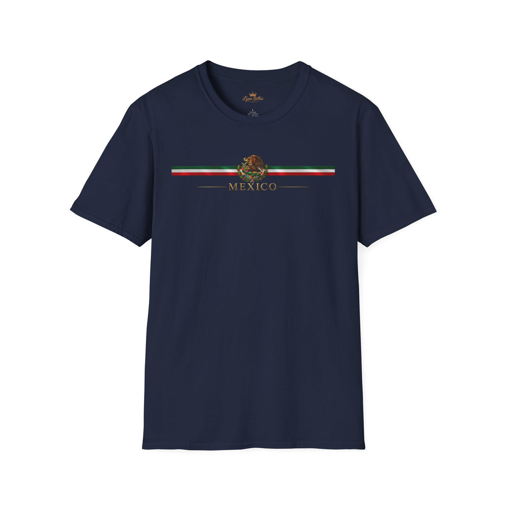 Mexico Flag Stripe T‑Shirt — Mexican Eagle Crest Tee