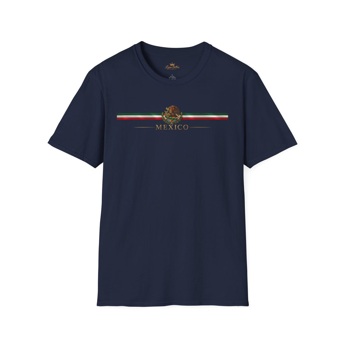 Mexico Flag Stripe T‑Shirt — Mexican Eagle Crest Tee