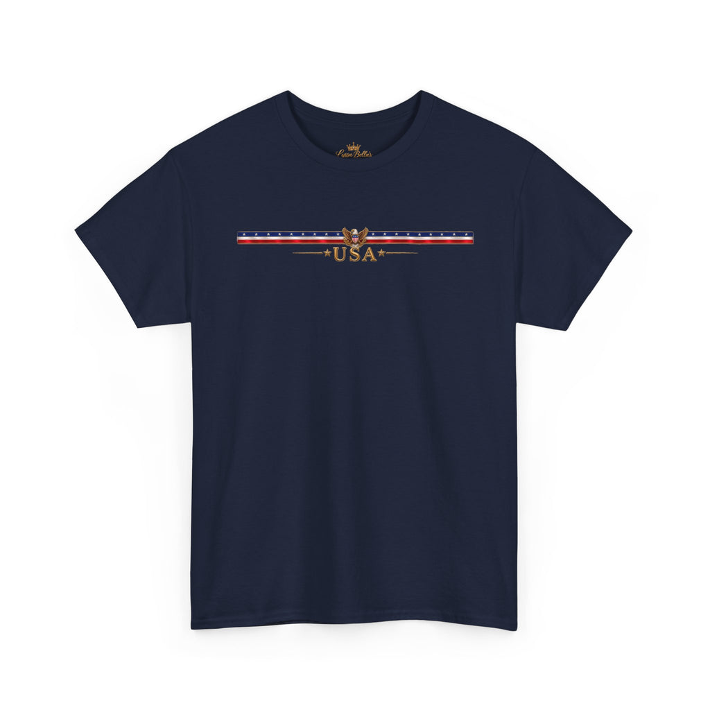 USA Retro Stripe Tee — Vintage Patriotic Graphic T-Shirt