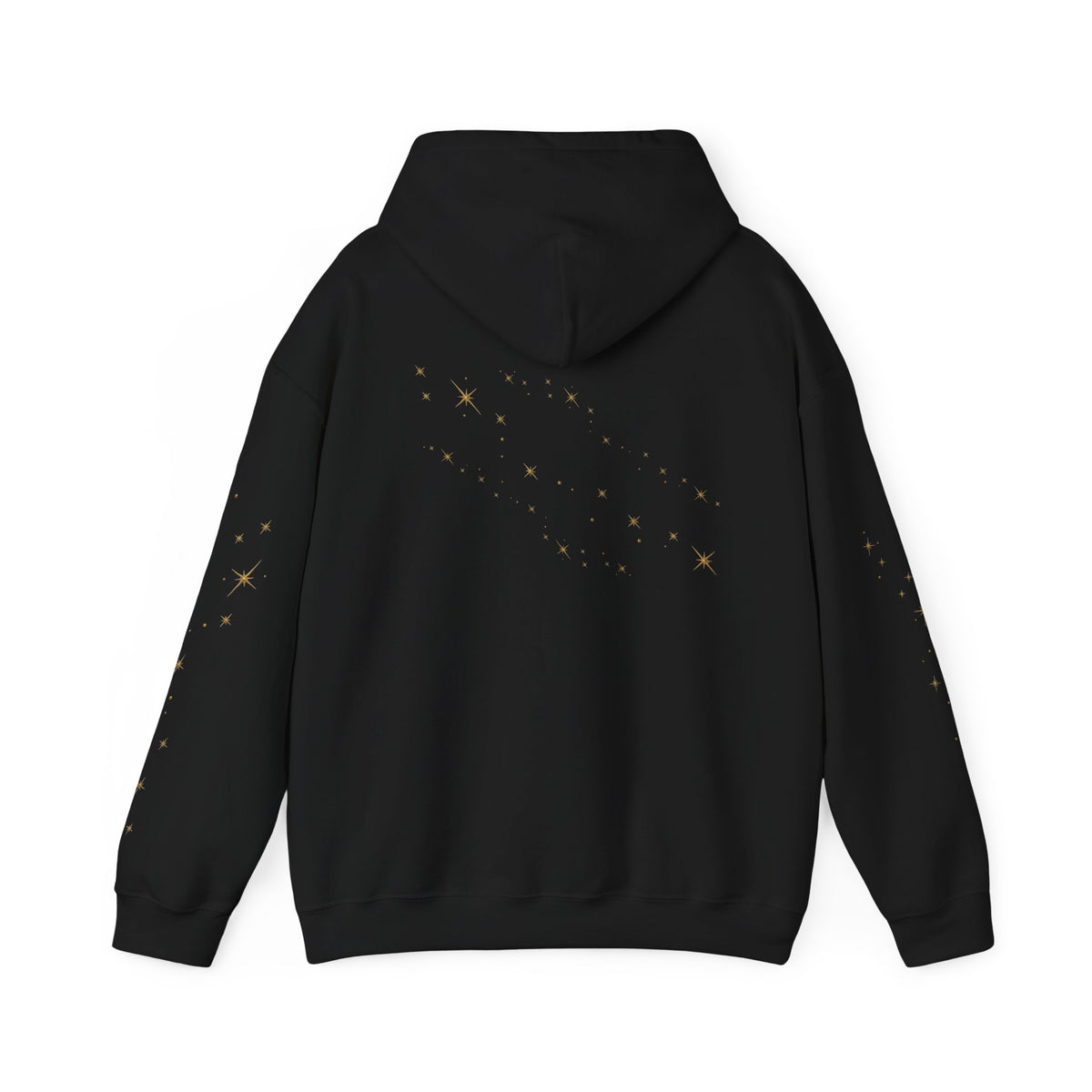 Pixie Dust Hoodie — Gold Sparkle Star Graphic Hooded Sweatshirt