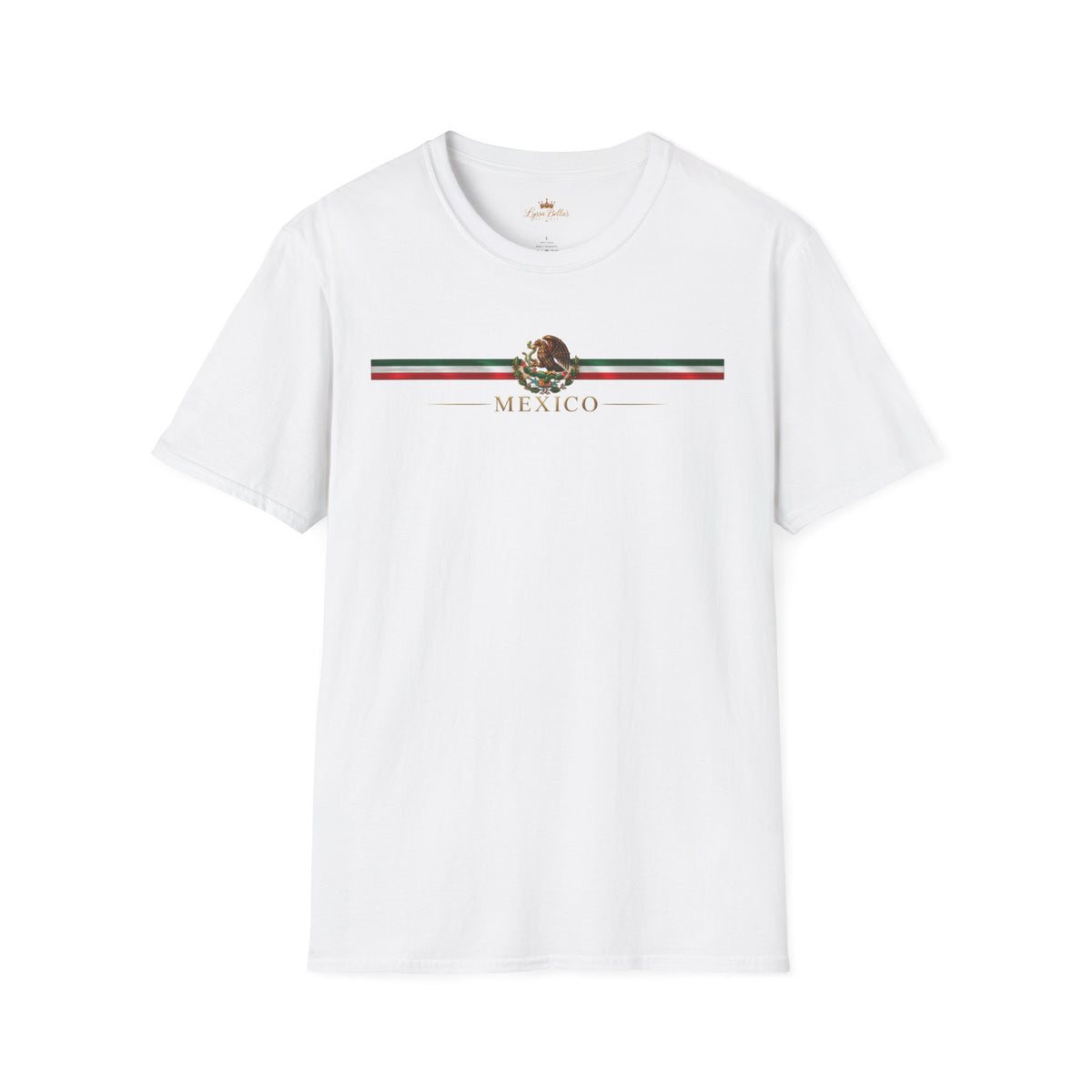 Mexico Flag Stripe T‑Shirt — Mexican Eagle Crest Tee