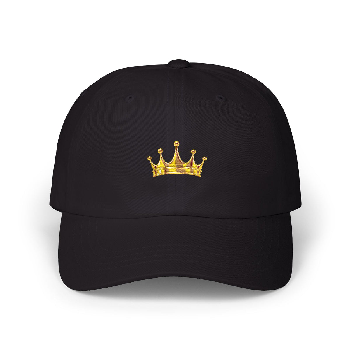 Crown Embroidered Cap — Gold Crown Baseball Hat