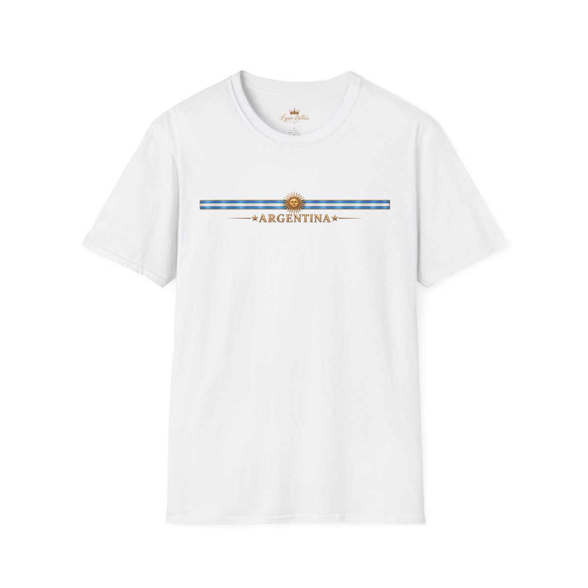 Argentina Stripe Tee — Minimal Sun & Flag Graphic T-Shirt