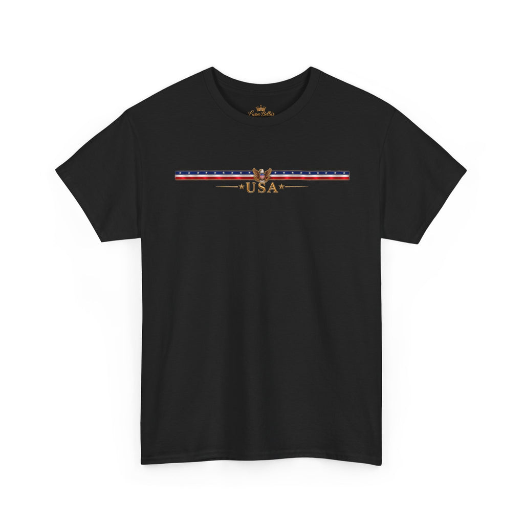USA Retro Stripe Tee — Vintage Patriotic Graphic T-Shirt