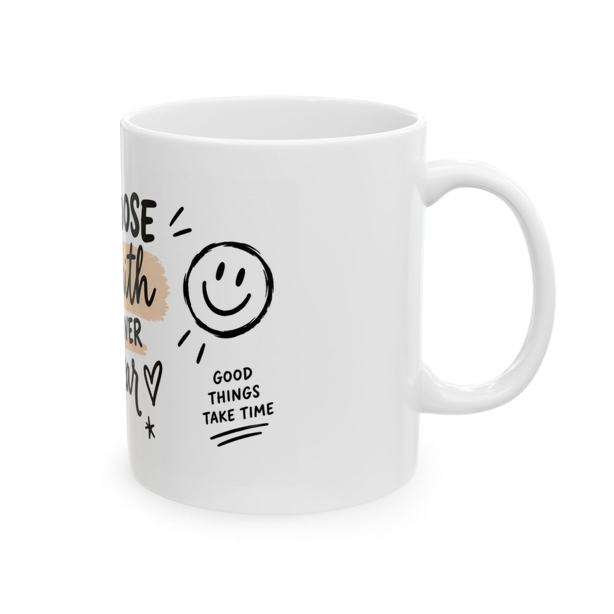 Choose Faith Over Fear Ceramic Mug — Inspirational Jesus Coffee Cup (11oz/15oz)