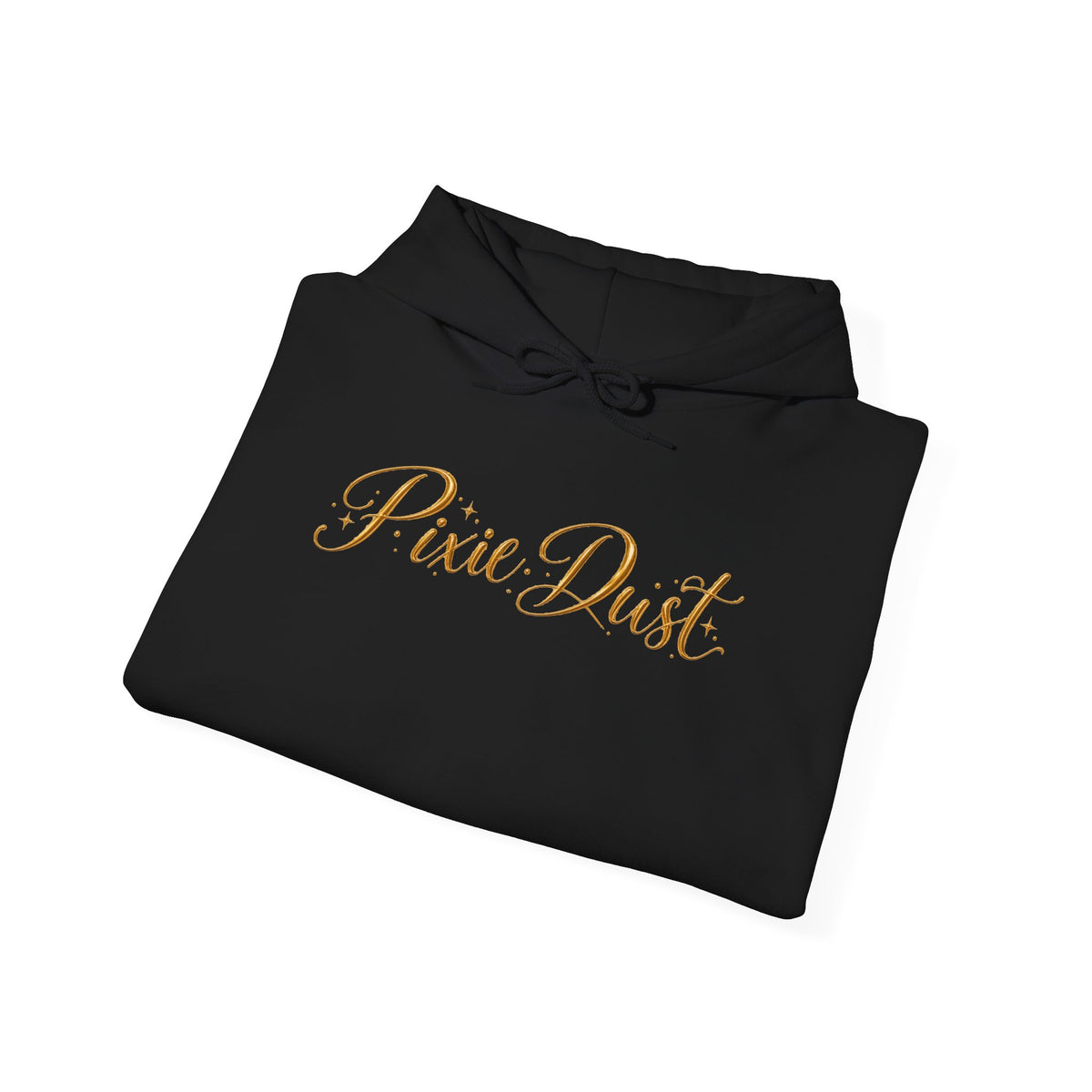 Pixie Dust Hoodie — Gold Sparkle Star Graphic Hooded Sweatshirt