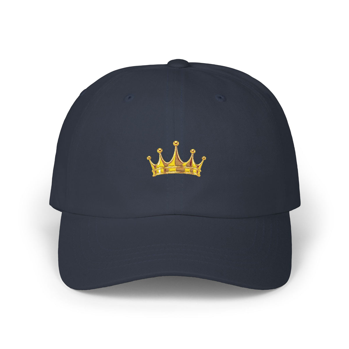 Crown Embroidered Cap — Gold Crown Baseball Hat