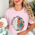 2026 Mental Health Shirt,School Psychologist T-Shirts,Inspirational Tees,Mental Health Awareness Tops,Cute Brain Women's T-Shirt