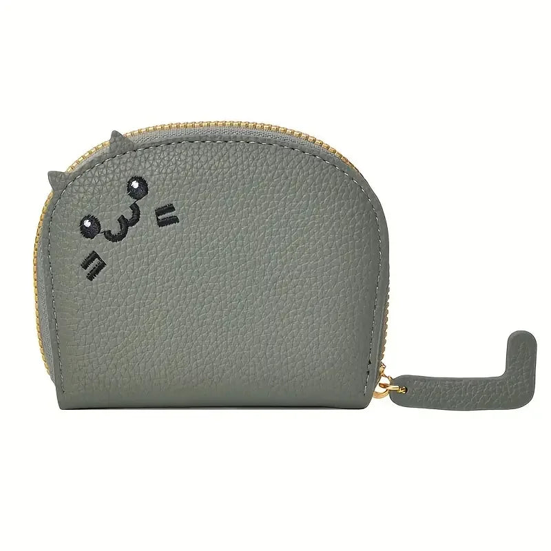 Cartoon Cat Shaped Design Wallet Women's Multi-Card Slots Holder Cute Fashion Faux Leather Coin Purse Creative ID Card Holder