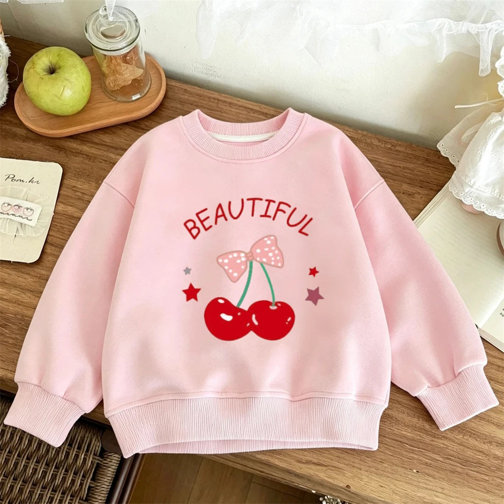 Pink Blue Beige Tops For Boys And Girls Crewneck Pullovers Loose Casual Clothes Fashion Casual Sweatshirts Baby Autumn Wear