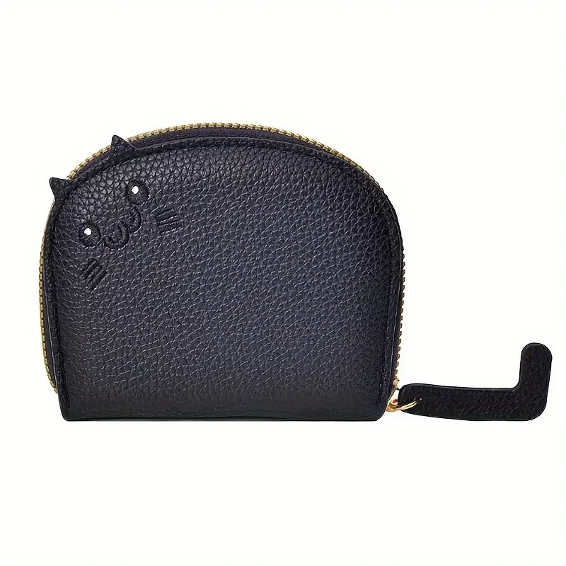 Cartoon Cat Shaped Design Wallet Women's Multi-Card Slots Holder Cute Fashion Faux Leather Coin Purse Creative ID Card Holder