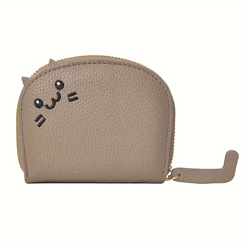 Cartoon Cat Shaped Design Wallet Women's Multi-Card Slots Holder Cute Fashion Faux Leather Coin Purse Creative ID Card Holder