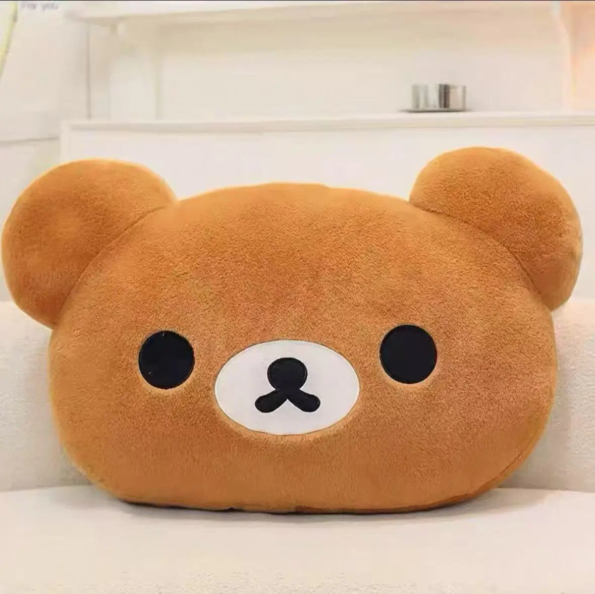 Best-selling Cute Rilakkuma Plush Warm Hand Pillow Cartoon Bear Peluche Stuffed Toy Soft Cushion Birthday Gift
