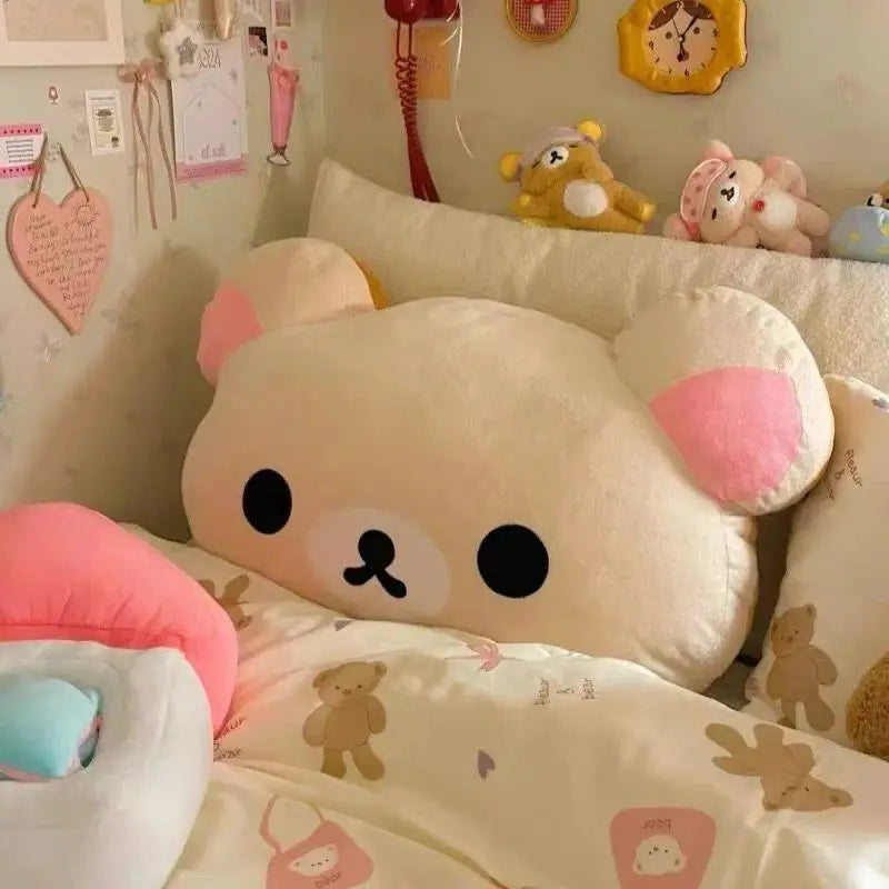 Best-selling Cute Rilakkuma Plush Warm Hand Pillow Cartoon Bear Peluche Stuffed Toy Soft Cushion Birthday Gift
