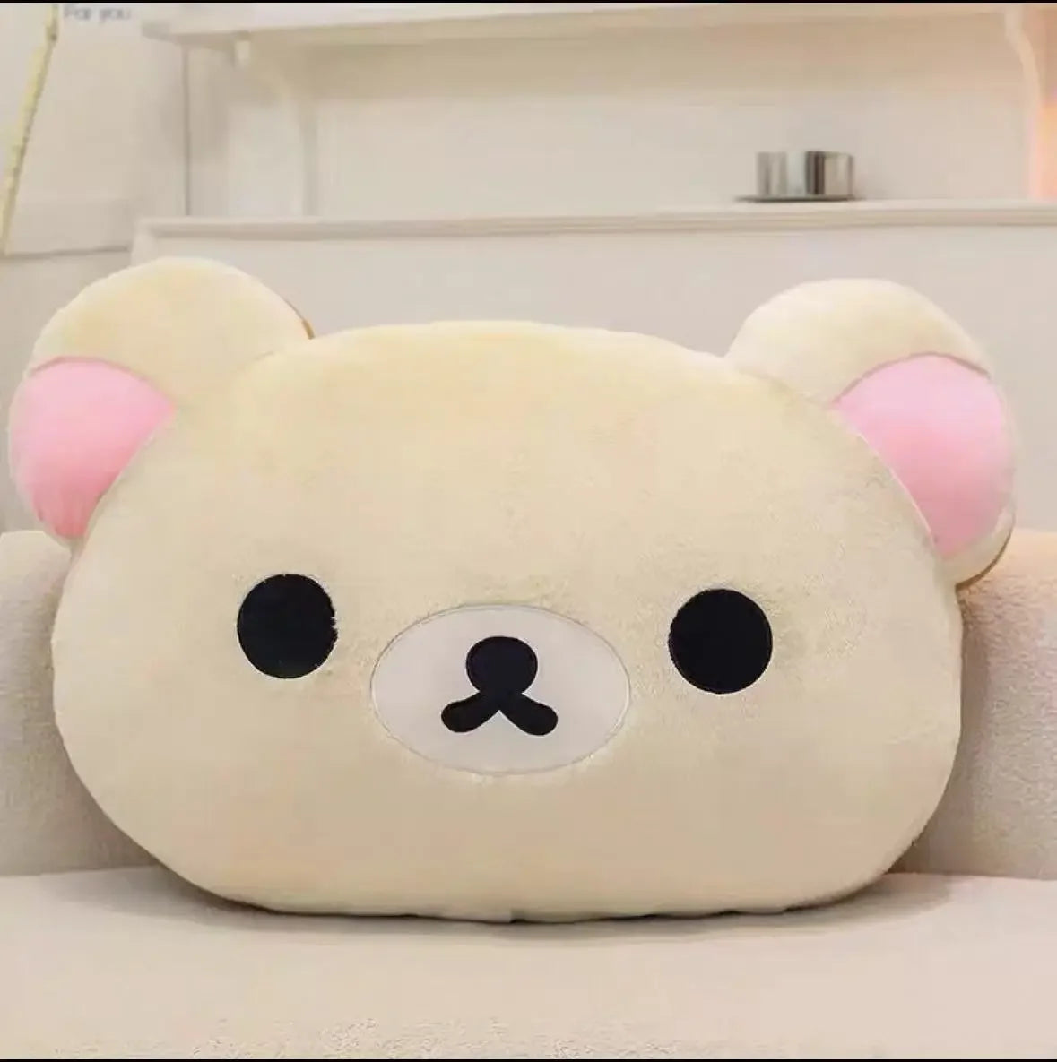 Best-selling Cute Rilakkuma Plush Warm Hand Pillow Cartoon Bear Peluche Stuffed Toy Soft Cushion Birthday Gift