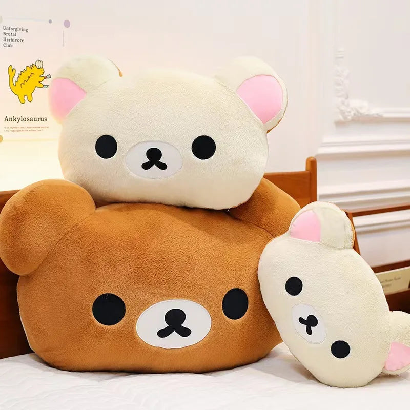 Best-selling Cute Rilakkuma Plush Warm Hand Pillow Cartoon Bear Peluche Stuffed Toy Soft Cushion Birthday Gift